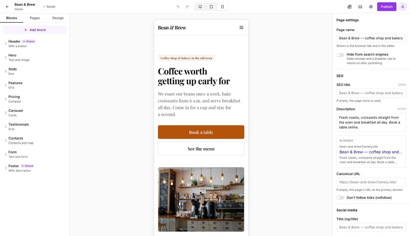 Mobile preview